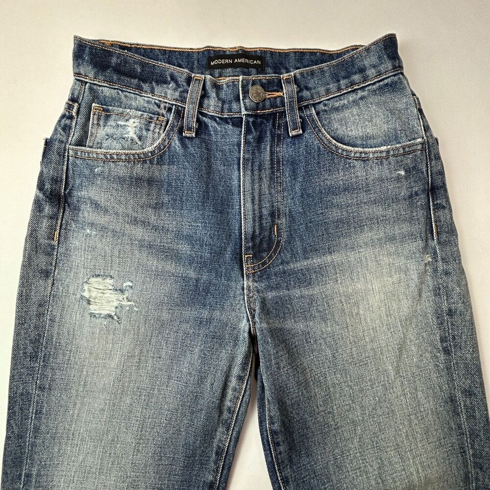 Modern American Distressed Slim Leg Jeans Blue Denim size 26